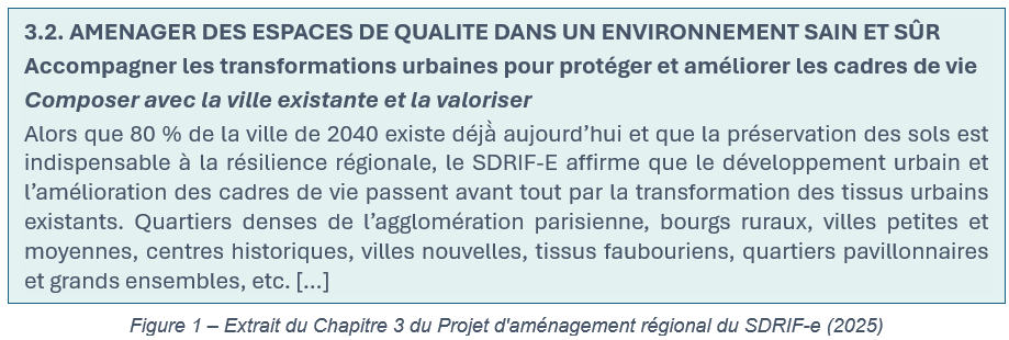 Extrait du Chapitre 3 du Projet d'aménagement régional du SDRIF-e (2025)